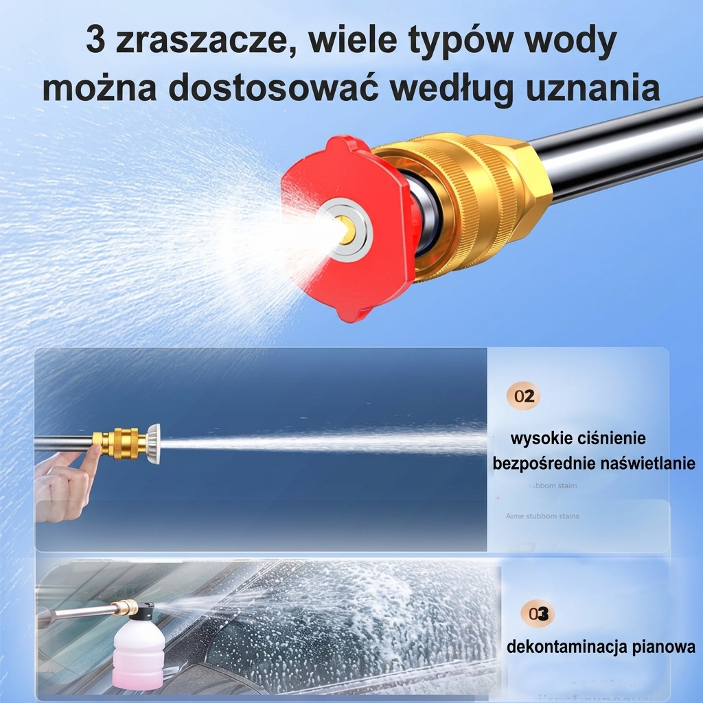 Bezprzewodowa myjka ciśnieniowa, pistolet do natrysku wody pod ciśnieniem 30 bar, bateria litowa 24 V działa do 60 minut po pełnym naładowaniu, przenośna myjka wysokociśnieniowa do czyszczenia samochodu/płotu/ściany/pokrywy - Image 2
